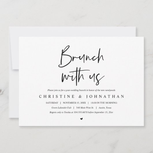 Brunch met de pasgetrouwden, uitnodiging na de bru (Voorkant)