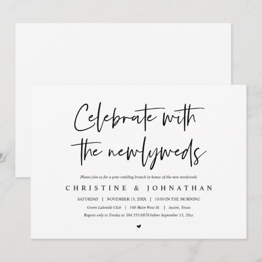 Brunch met de pasgetrouwden, uitnodiging na de bru (Voorkant / Achterkant)