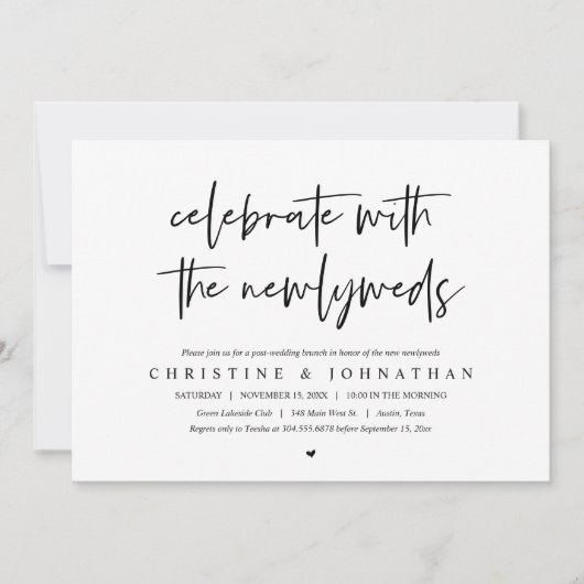 Brunch met de pasgetrouwden, uitnodiging na de bru (Voorkant)