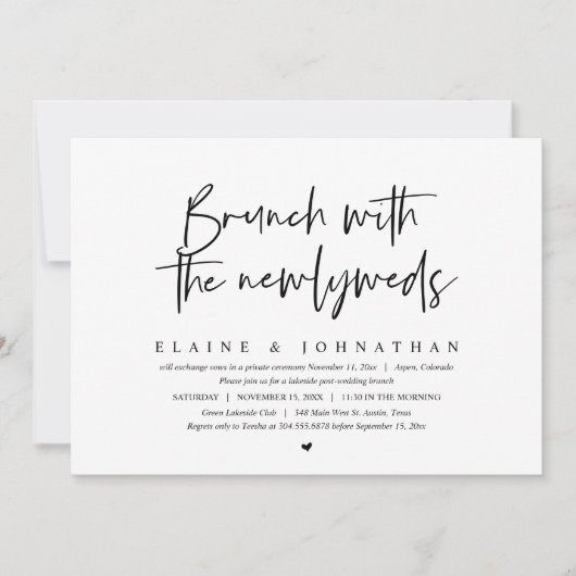 Brunch met de Passen getrouwd, Bruiloft Elopement  Kaart (Voorkant)