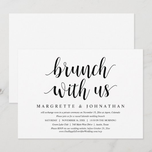 Brunch met de Passen getrouwd, bruiloft Kaart (Voorkant / Achterkant)