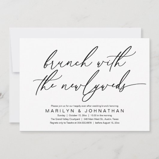 Brunch met de Passen getrouwd, post bruiloft viere Kaart (Voorkant)