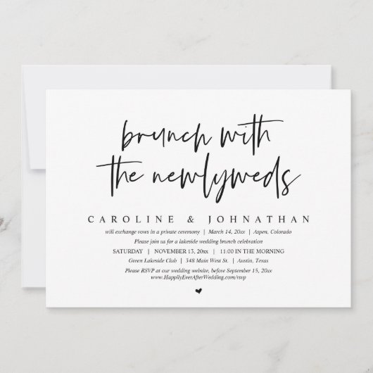 Brunch met de Passen getrouwd, Wedding Elopement P Kaart (Voorkant)