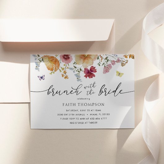 Brunch met de uitnodiging van de Bride Wildflower
