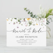 Brunch met de uitnodiging van de Bride Wildflower (Staand voorkant)