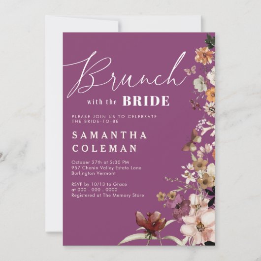 Brunch met het Bride Elegant Script Vrijgezellenfe Kaart (Voorkant)