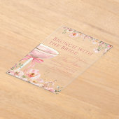 Brunch met het Bride Pink Bow Vrijgezellenfeest Acryl Uitnodigingen (Laagn)