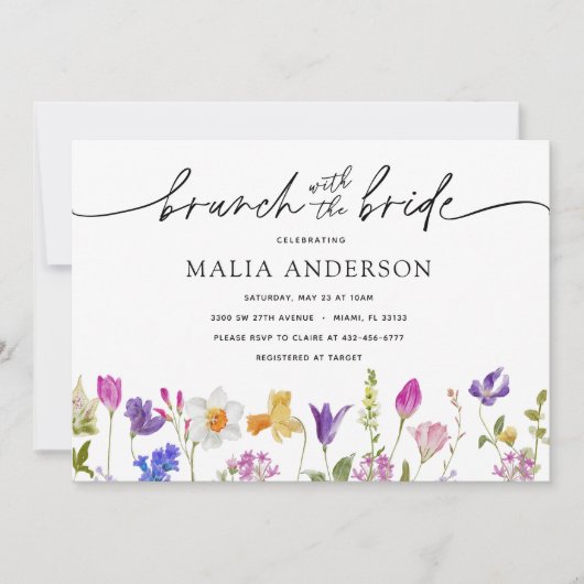 Brunch met het Bride Spring Vrijgezellenfeest Kaart (Voorkant)