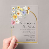 Brunch met het Bride Wildflower Vrijgezellenfeest Acryl Uitnodigingen (Insitu (Draagbaar))