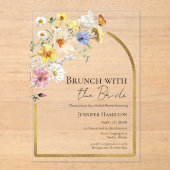 Brunch met het Bride Wildflower Vrijgezellenfeest Acryl Uitnodigingen (Voorkant)