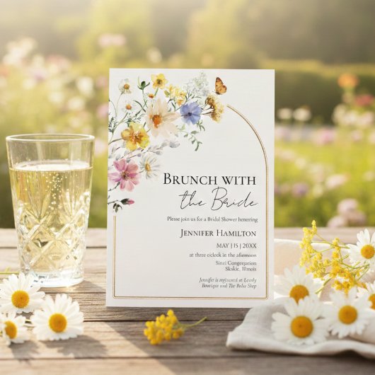 Brunch met het Bride Wildflower Vrijgezellenfeest Kaart