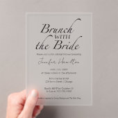 Brunch met het Bruid Zwart & Wit Vrijgezellenfeest Acryl Uitnodigingen (Insitu (Draagbaar))