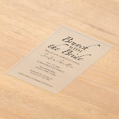 Brunch met het Bruid Zwart & Wit Vrijgezellenfeest Acryl Uitnodigingen (Laagn)