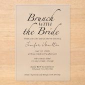 Brunch met het Bruid Zwart & Wit Vrijgezellenfeest Acryl Uitnodigingen (Voorkant)
