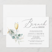 Brunch met het Vrijgezellenfeest Bride Gold Greene Kaart (Voorkant / Achterkant)