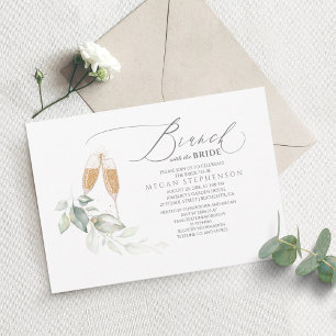 Brunch met het Vrijgezellenfeest Bride Gold Greene Kaart