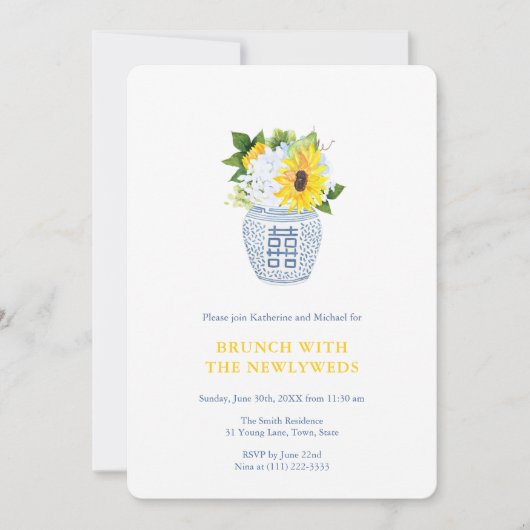 Brunch met Passen getrouwd, postbruiloft Kaart (Voorkant)