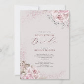 Brunch met The Bride Blush Floral Invitation Kaart (Voorkant)