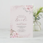 Brunch met The Bride Blush Floral Invitation Kaart (Staand voorkant)