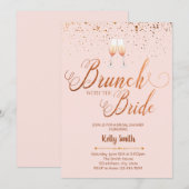 Brunch met uitnodiging voor bruidsbladgoud (Voorkant / Achterkant)
