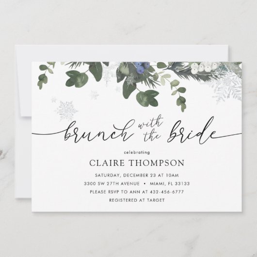 Brunch met uitnodiging voor de Bride Winter Shower (Voorkant)