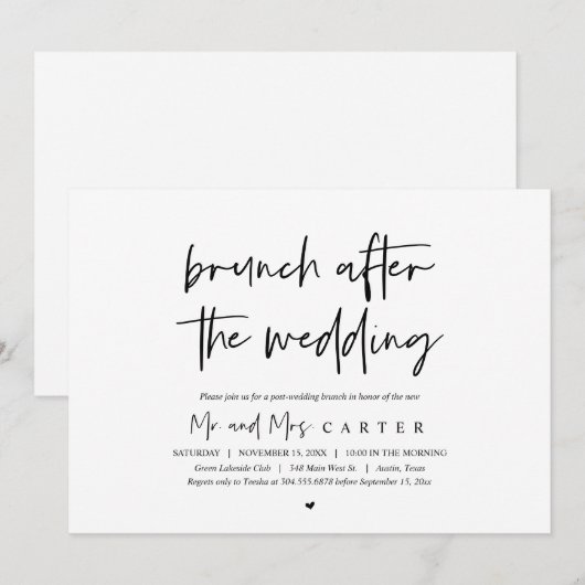 Brunch na de bruiloft (Na de bruiloft) Kaart (Voorkant / Achterkant)
