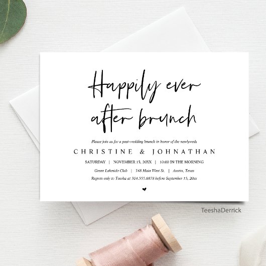 Brunch na het huwelijk, uitnodiging na de bruiloft