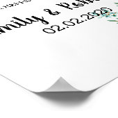 Brunch of waterverf leaf Foliage Wedding Poster (Hoek)