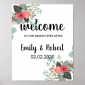Brunch of waterverf leaf Foliage Wedding Poster (Voorkant)