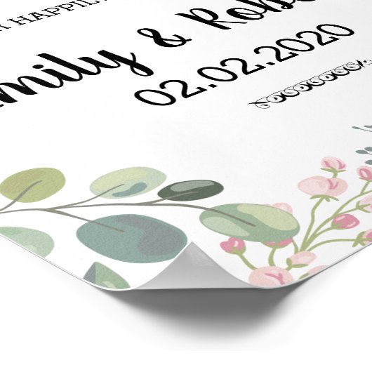 Brunch of waterverf leaf Foliage Wedding Poster (Hoek)