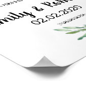Brunch of waterverf leaf Foliage Wedding Poster (Hoek)