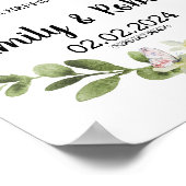 Brunch of waterverf leaf Foliage Wedding Poster (Hoek)
