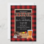 Brunch Ontbijt Rustiek Rood Zwart Buffalo Plaid Kaart (Voorkant)
