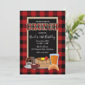 Brunch Ontbijt Rustiek Rood Zwart Buffalo Plaid Kaart (Staand voorkant)