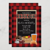 Brunch Ontbijt Rustiek Rood Zwart Buffalo Plaid Kaart (Voorkant / Achterkant)