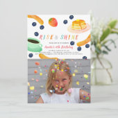 Brunch Pannenkoek PJ Waterverf Kinder Foto Verjaar Kaart (Staand voorkant)