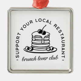 Brunch pannenkoeken liefhebber grappige citaten metalen ornament