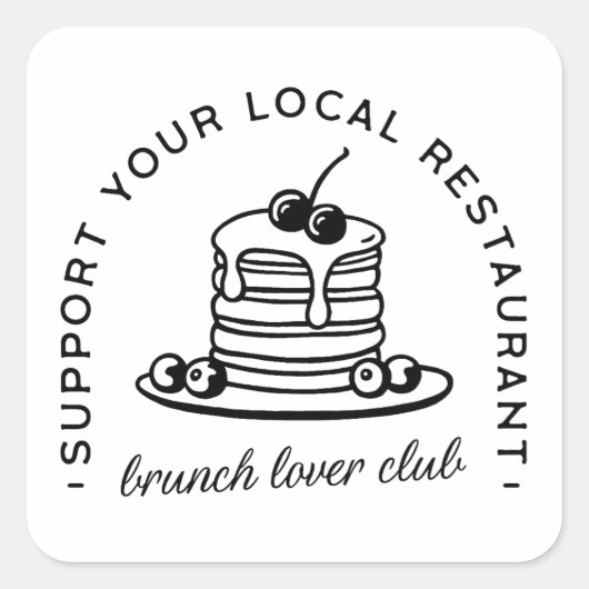 Brunch pannenkoeken lover citaten vierkante sticker (Voorkant)