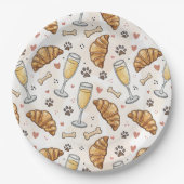 Brunch & Paws Papier Bord - Croissants en Mimosas (Voorkant)