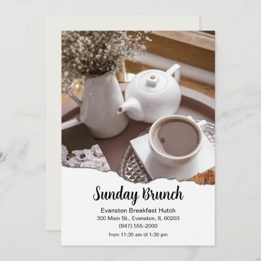 brunch restaurant flyer kaart (Voorkant / Achterkant)