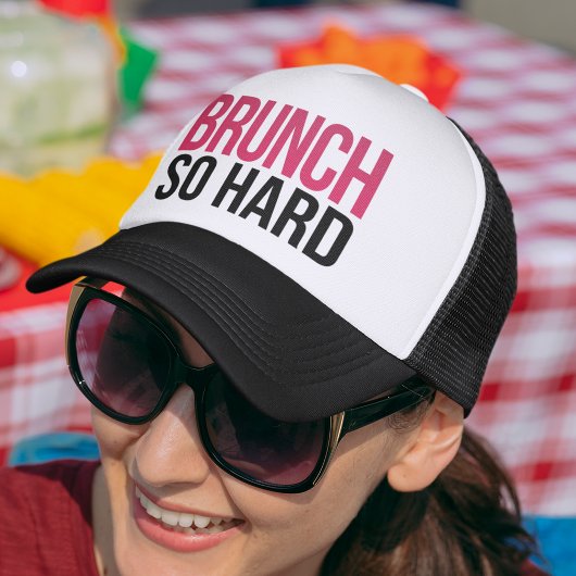 Brunch So Hard Magenta & Black Trucker Pet