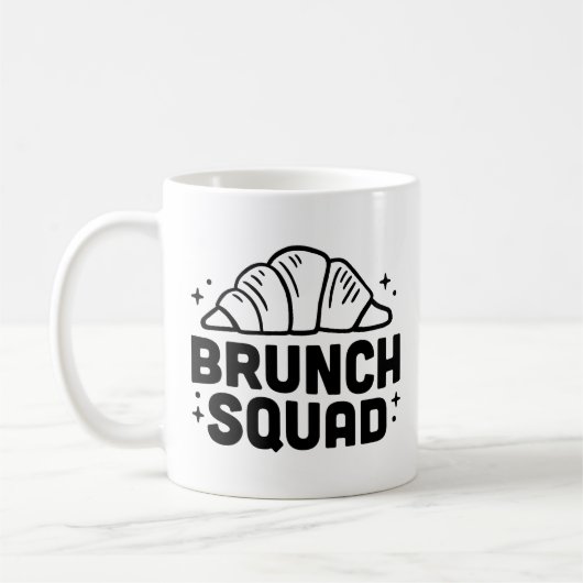 Brunch squad croissant liefhebbers koffiemok (Links)