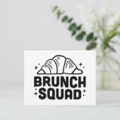 Brunch squad esthetische croissant lover citaten briefkaart (Staand voorkant)