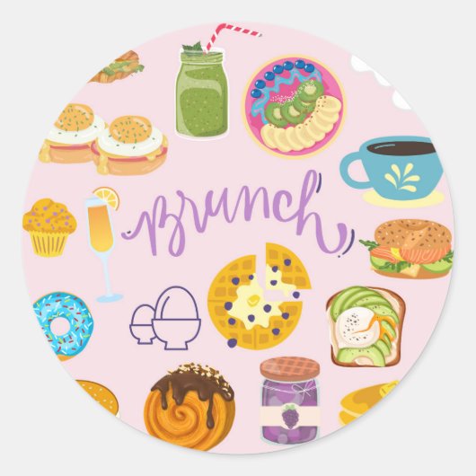 Brunch Squad Ronde Sticker (Voorkant)