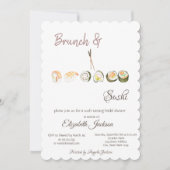 Brunch & Sushi Bruidsuitnodiging Kaart (Voorkant)