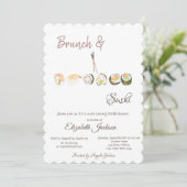 Brunch & Sushi Bruidsuitnodiging Kaart (Staand voorkant)
