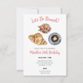 Brunch thema verjaardagsfeestje uitnodigen bedankkaart (Voorkant)