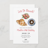 Brunch thema verjaardagsfeestje uitnodigen bedankkaart (Voorkant / Achterkant)