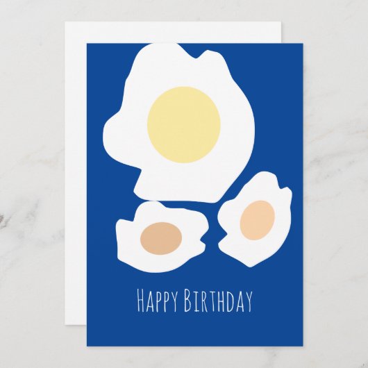 Brunch Three Eggs Breakfast Happy Birthday Kaart (Voorkant / Achterkant)