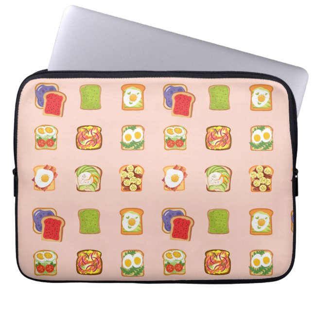 Brunch Toast Laptop Sleeve (Voorkant)